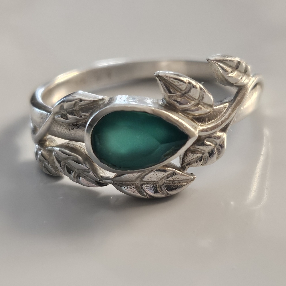 Chrome Diopside Gemstone Sterling Silver Ring